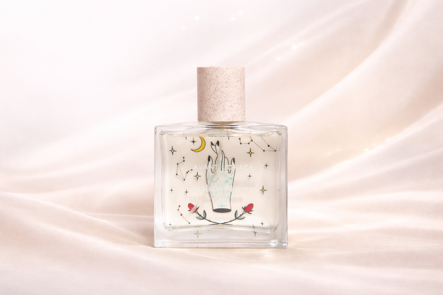 Flacon de parfum en présentation